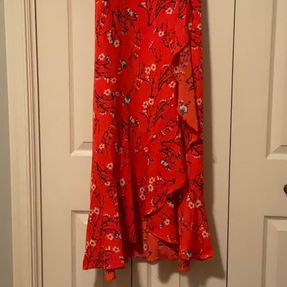 Faux Wrap Midi Dress in Floral Pattern - Picture 2 of 6